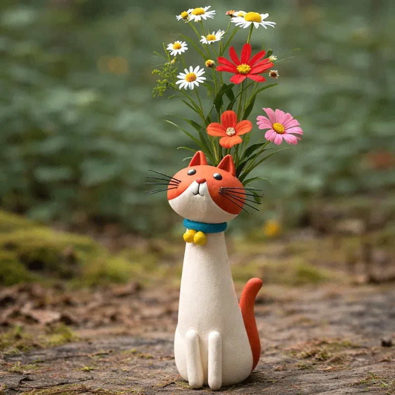 😻Handcrafted Quirky Cat Vase