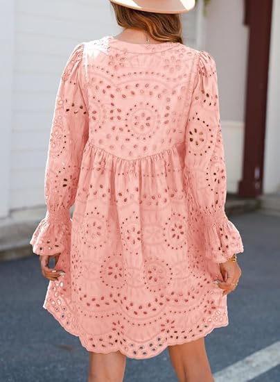 2025 New Arrival- Casual Eyelet Lace Dress for Women(Buy 2 Free Shipping)
