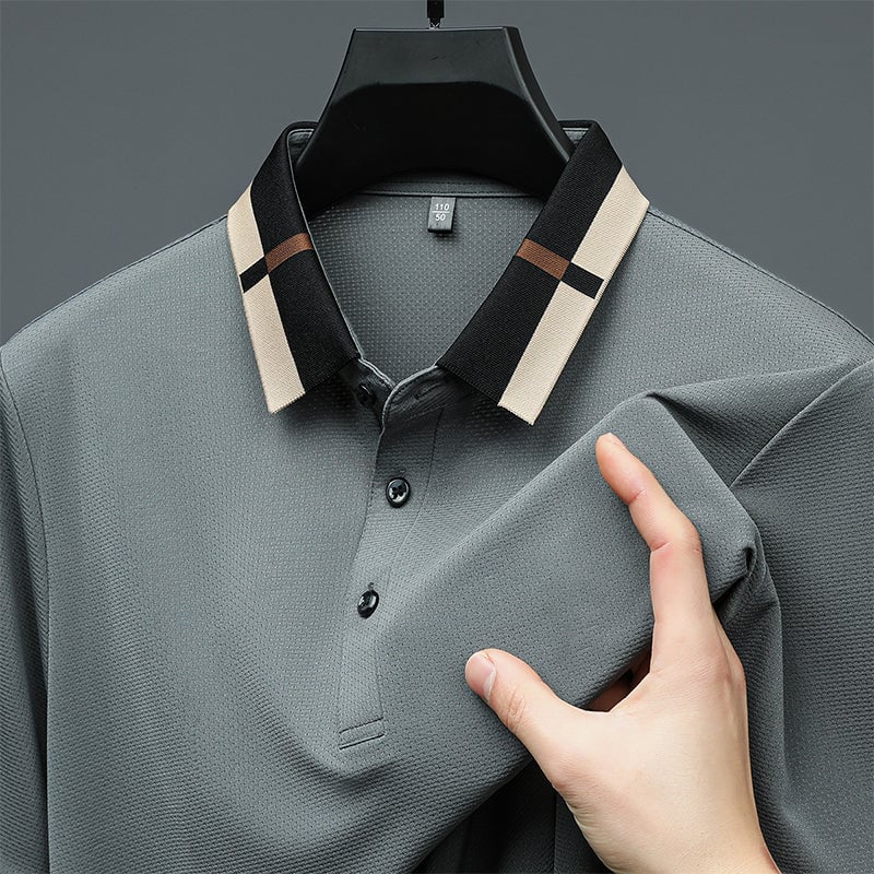 aldorian™-🔥Men's Stretch Ice Silk Short Sleeve Lapel Polo