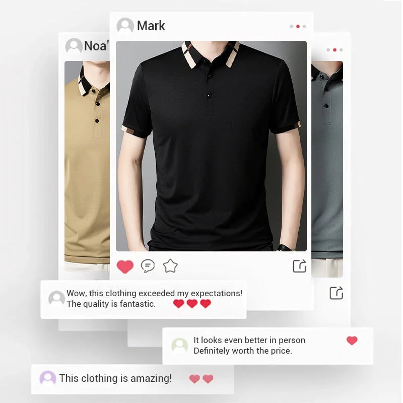 aldorian™-🔥Men's Stretch Ice Silk Short Sleeve Lapel Polo