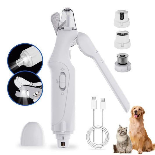 🔥🌟2-in-1 pet nail polisher, dog nail clipper trimmer, ultra quiet electric nail set