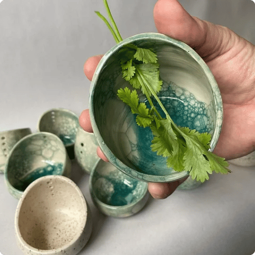 50% off  Pottery Herb Stripper Bowl