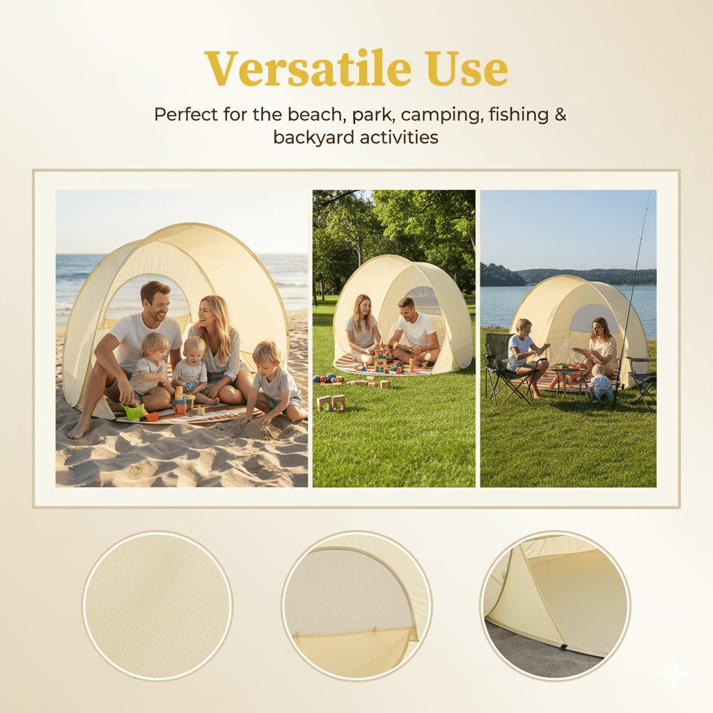 🏖️⛺️Pop-Up Beach Tent with UV Protection