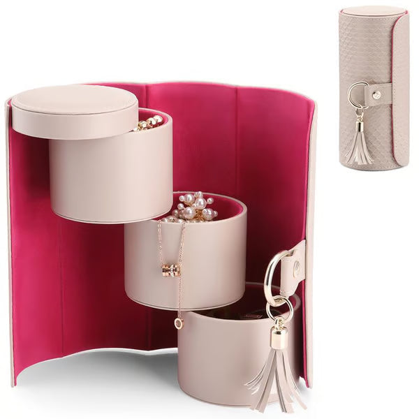 💎Portable Cylindrical Multi-Layer Jewelry Box