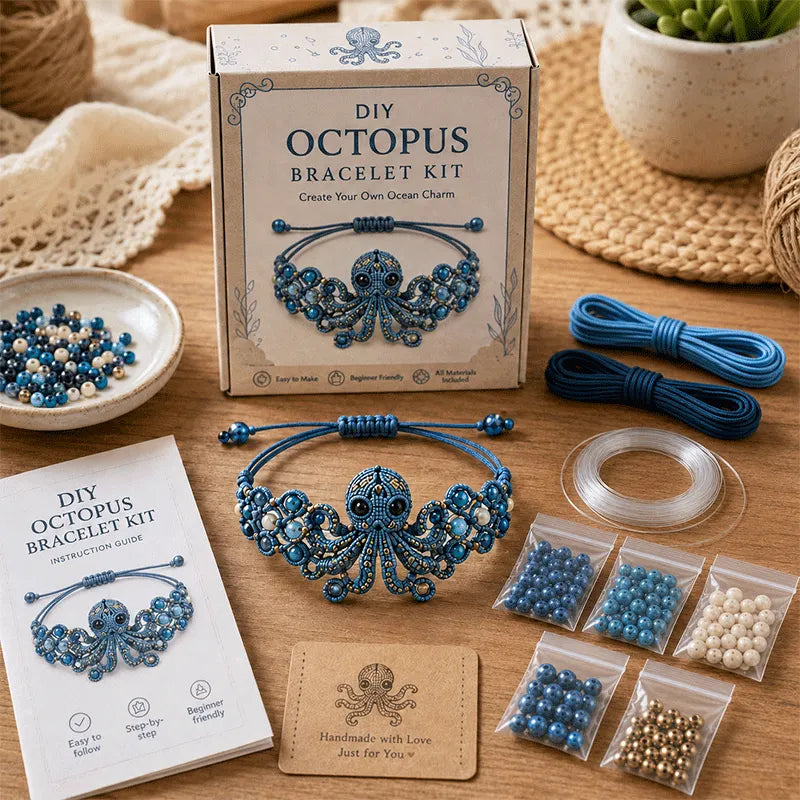 🐰🐙 DIY Animal-Themed Beaded Bracelet Making Kit – A Creative DIY Set for Beginners