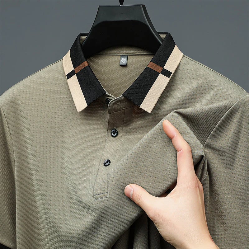 aldorian™-🔥Men's Stretch Ice Silk Short Sleeve Lapel Polo