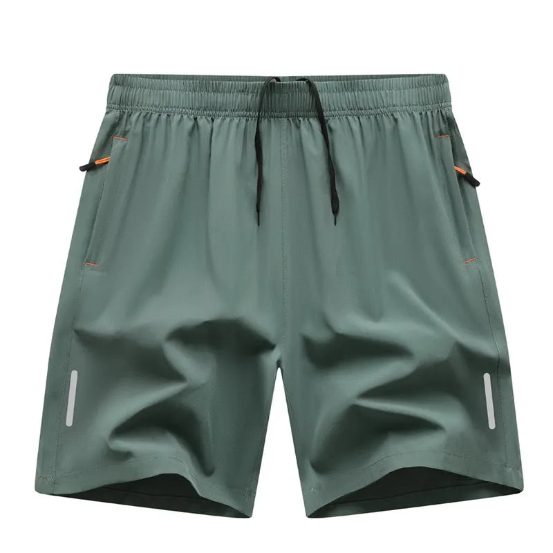 Casual Running Straight-Leg Shorts (with Zipper Pockets and Reflective Strips)