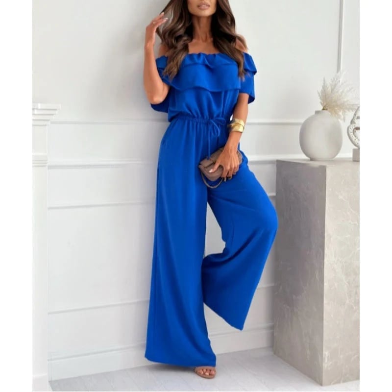 aldorian™-🌺Women’s Off Shoulder Ruffle Jumpsuit🍑