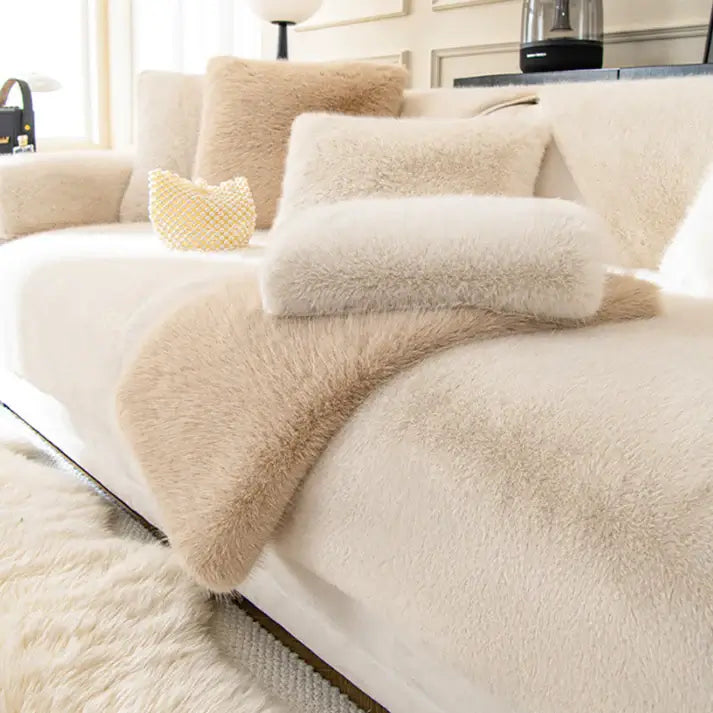 🔥Luxury artificial mink hair sofa cushion