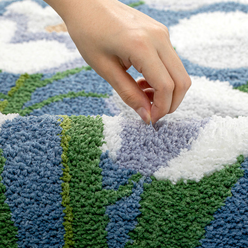 Purple Flowers Bedroom Runner Mat