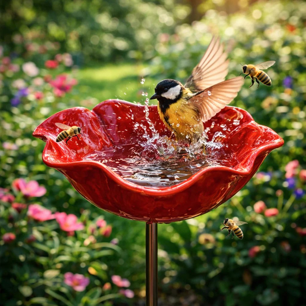 🐦 Handcrafted Outdoor Metal Flower Garden Stakes 🐦