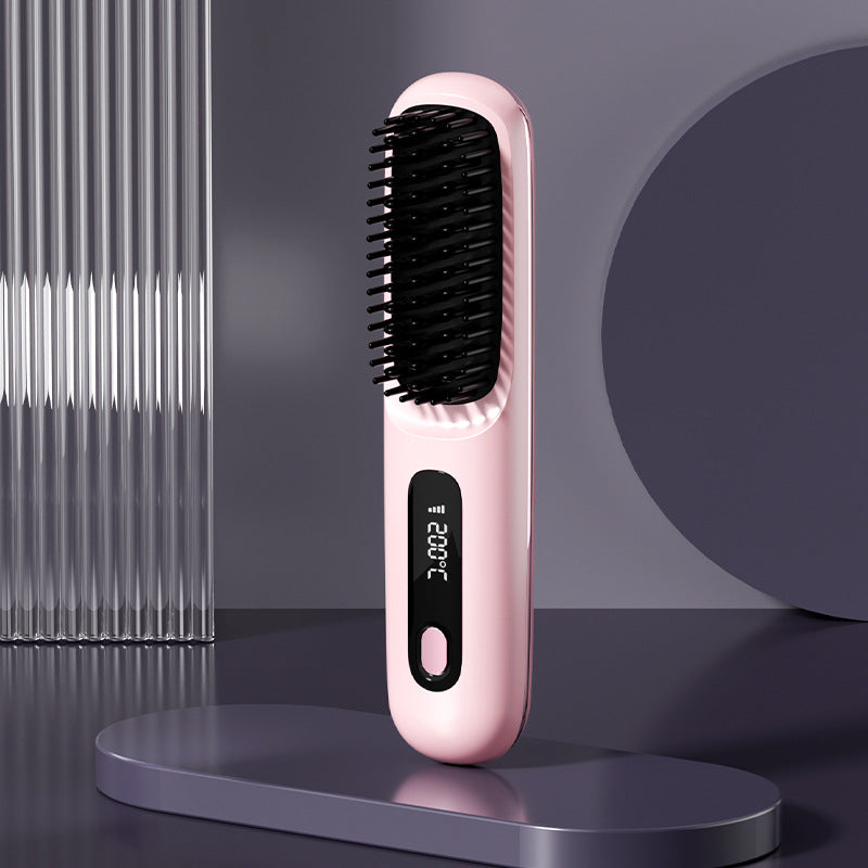 👩‍🦰2-in-1 USB Rechargeable Heated Hair Straightening Brushv