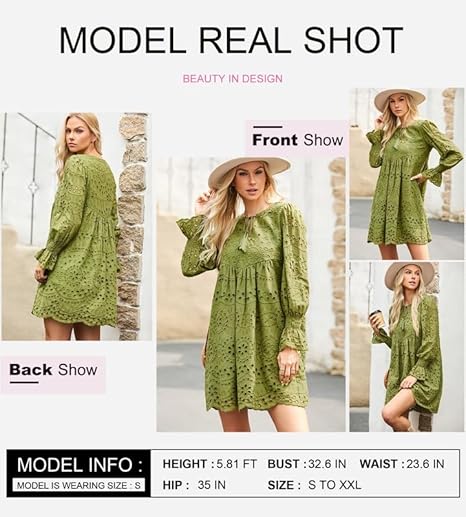 2025 New Arrival- Casual Eyelet Lace Dress for Women(Buy 2 Free Shipping)