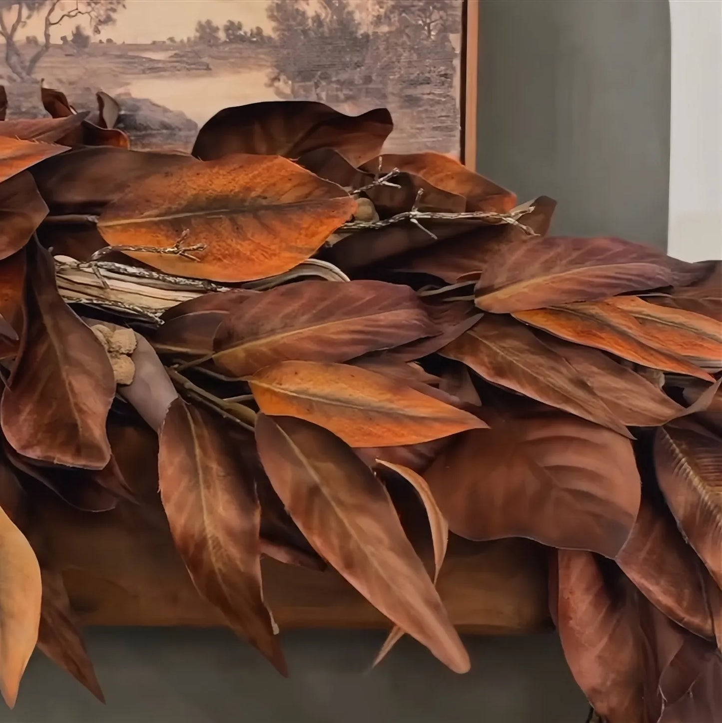 🍂Brown Magnolia Leaf Garland