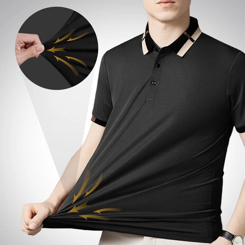 aldorian™-🔥Men's Stretch Ice Silk Short Sleeve Lapel Polo