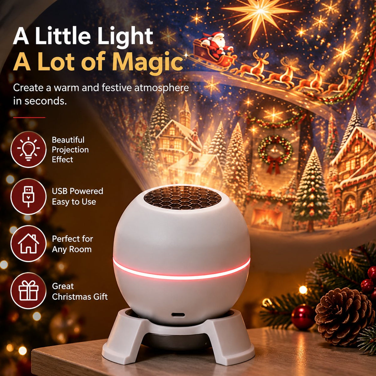 🎄Christmas Sale 49% OFF🎄- Magical Christmas Projection Night Light