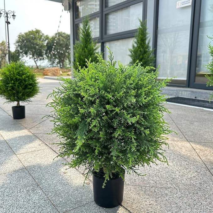 💥UV Resistant Artificial Cedar Topiary Ball Tree