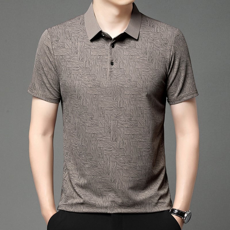 aldorian™-Fashionable cooling breathable printed lapel t-shirt for men