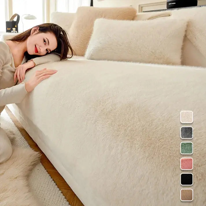 🔥Luxury artificial mink hair sofa cushion