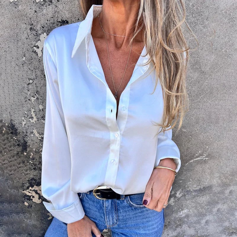 👔Elegant Satin Long Sleeve Shirt