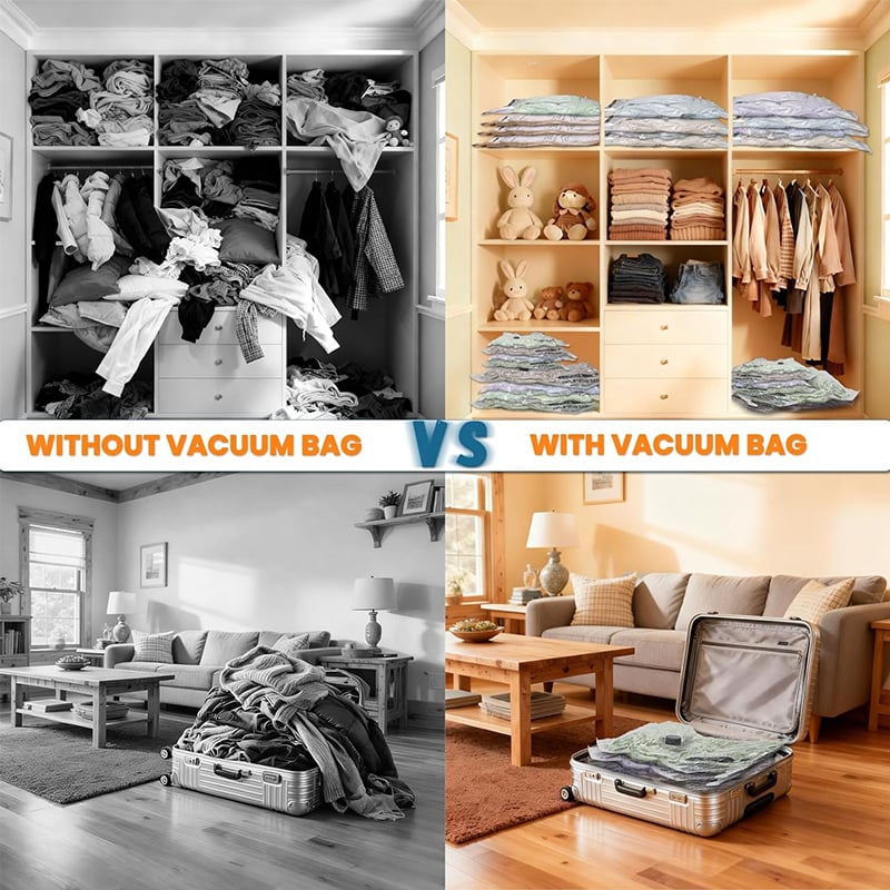 🏆⚡ 50K+ SOLD! Cordless Travel Vacuum Storage Compression Bag