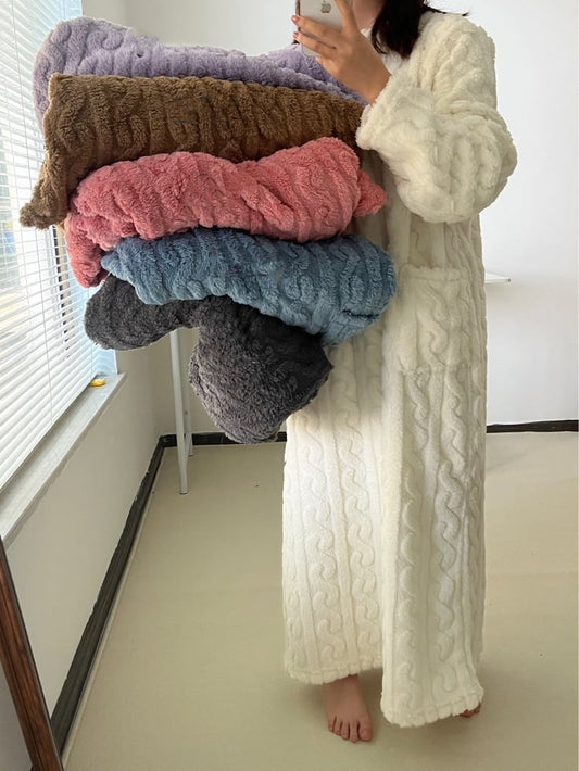 aldorian™-Women’s Coral Fleece Cozy Robe Dress