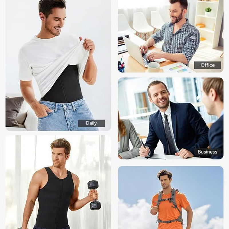 🥳[Hot-Selling ]🎽Men's Abdominal Slimming Zipper Vest