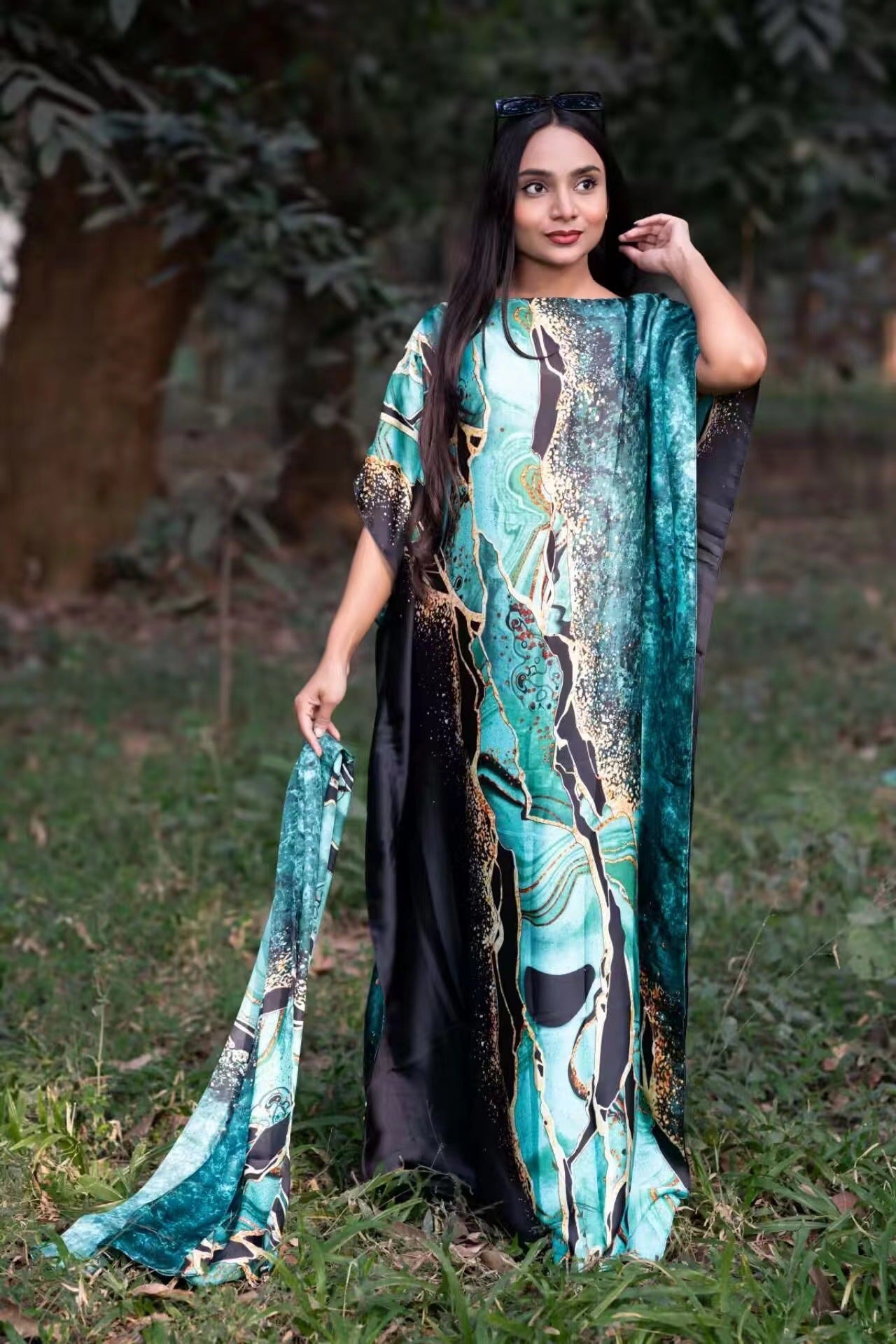 💥Women's Floral & Butterfly & Peacock Print Cape Shawl & Scarf Set