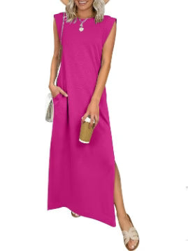 Women Loose Split Wrinkle-Free Long Dress