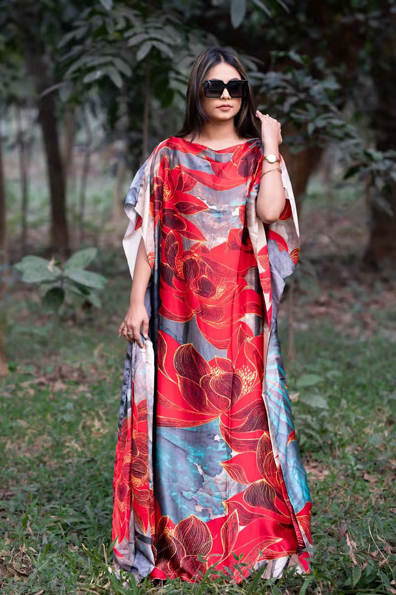 💥Women's Floral & Butterfly & Peacock Print Cape Shawl & Scarf Set