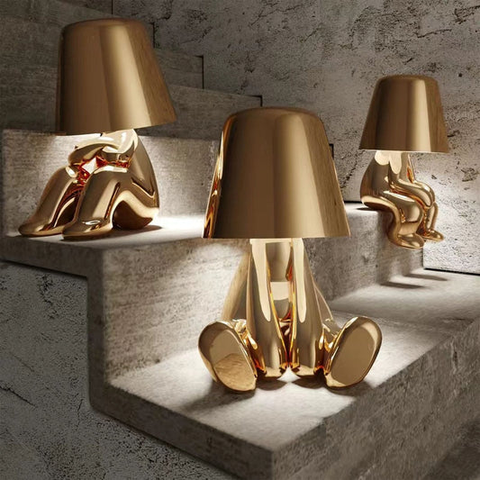 aldorian™-The Thinking Man's Little Golden Man Table Lamp: Lighting Up Creative Inspiration