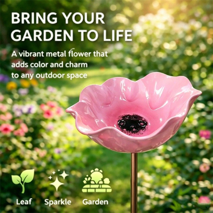 🐦 Handcrafted Outdoor Metal Flower Garden Stakes 🐦