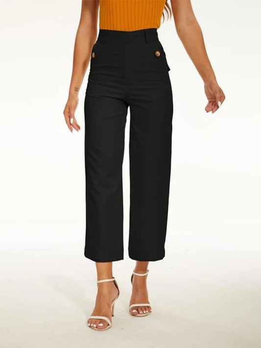 aldorian™-😍Tummy Control Twill Cropped Wide Leg Pant(Buy 2 Free Shipping)