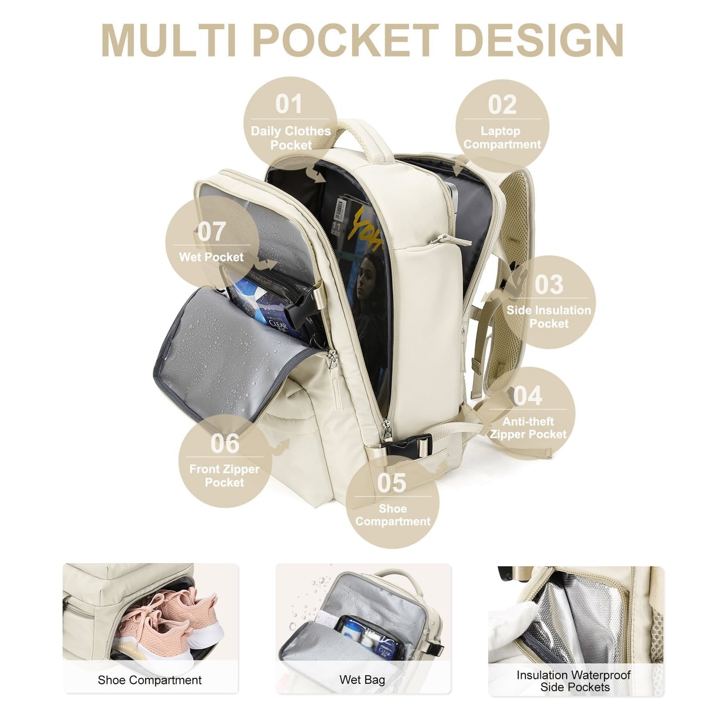 ⏰Women Large Travel Backpack Waterproof Hiking Rucksack(FREE SHIPPING)