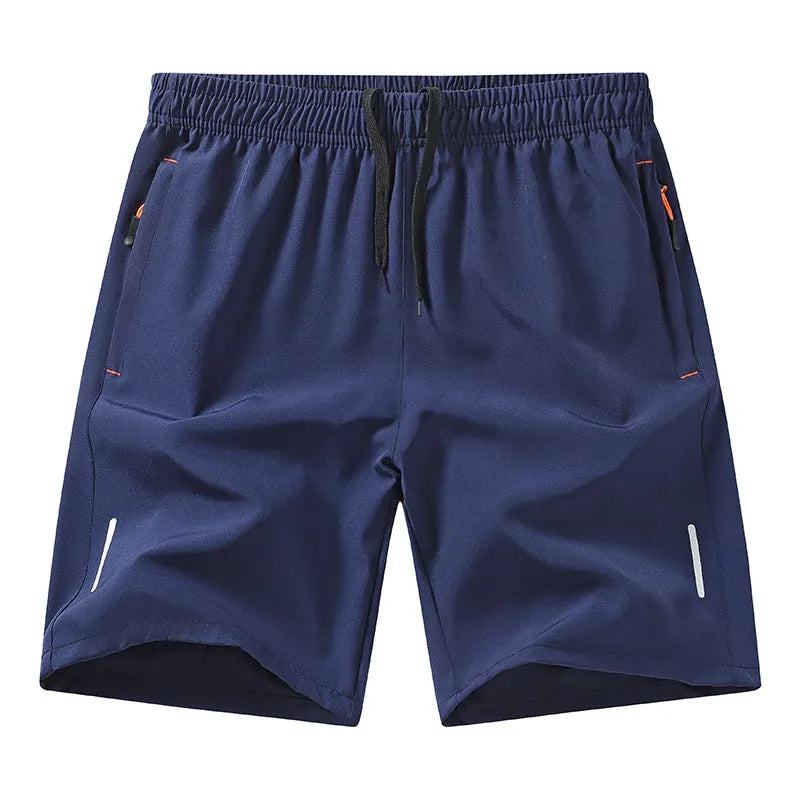 Casual Running Straight-Leg Shorts (with Zipper Pockets and Reflective Strips)