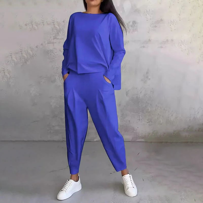 aldorian™-🔥Round-Neck Long-Sleeved Top & Pants 2-Piece Set