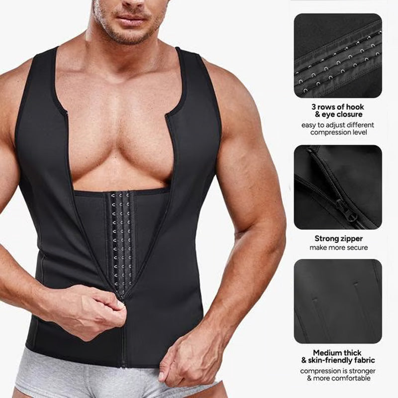 🥳[Hot-Selling ]🎽Men's Abdominal Slimming Zipper Vest