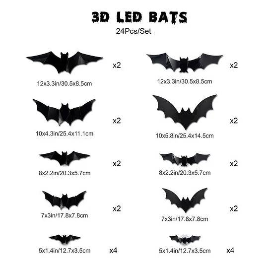 🦇Halloween Special Offer – LED Illuminated 3D Bat Wall Decor