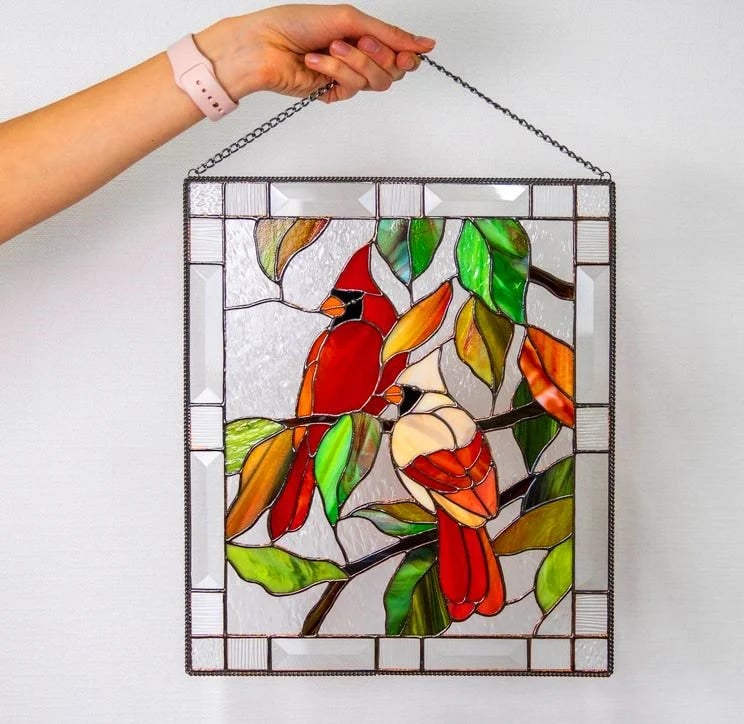🔥Stained Birds on Window Panel🕊️✨