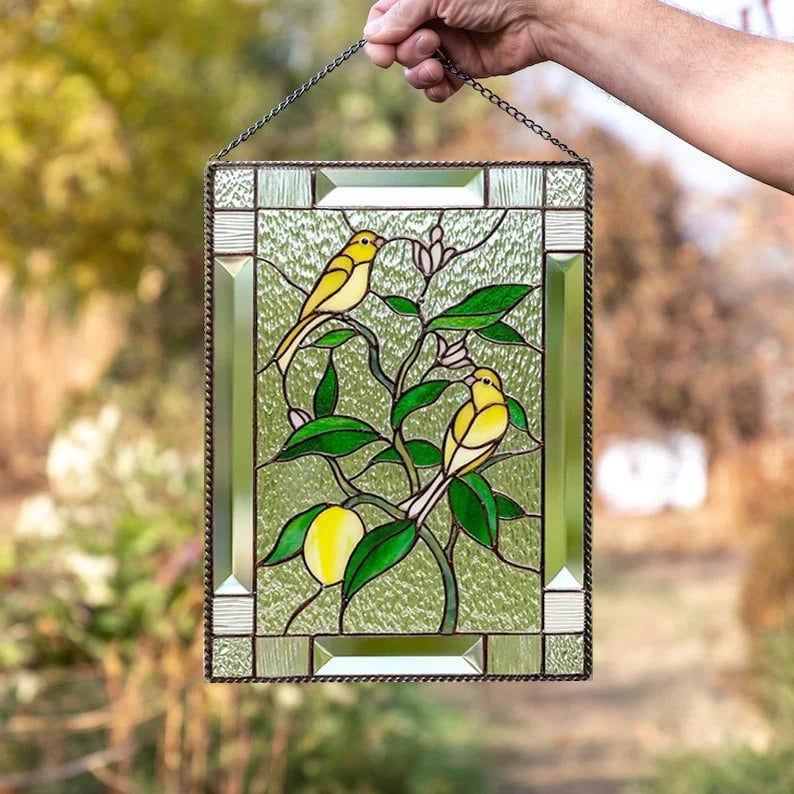 🔥Stained Birds on Window Panel🕊️✨