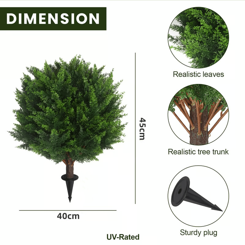 💥UV Resistant Artificial Cedar Topiary Ball Tree