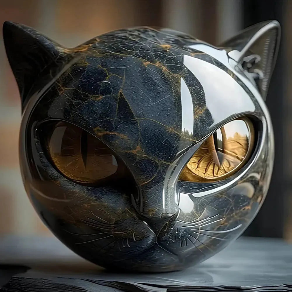 😽Elegant Black Cat Sculpture Art Ornament