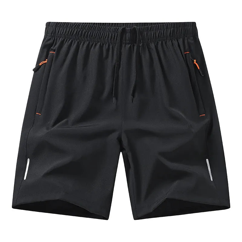 Casual Running Straight-Leg Shorts (with Zipper Pockets and Reflective Strips)