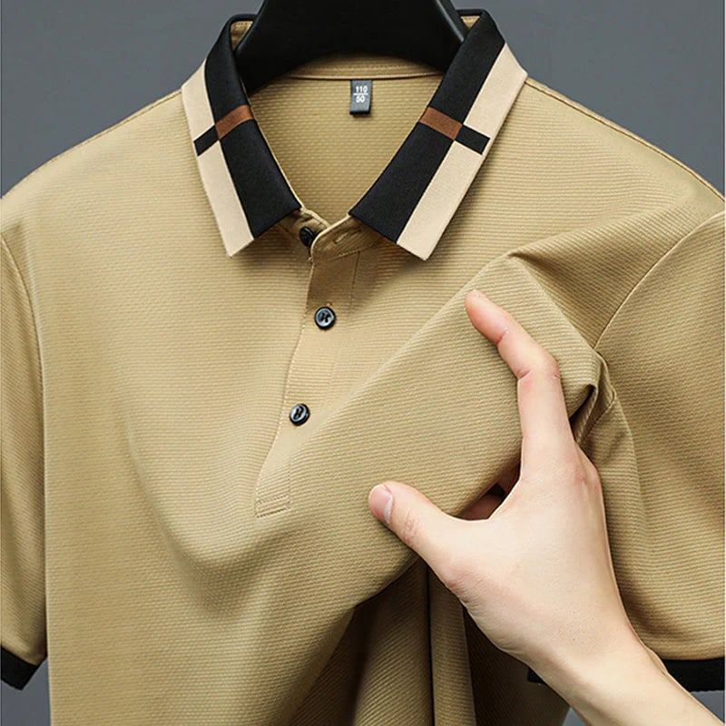 aldorian™-🔥Men's Stretch Ice Silk Short Sleeve Lapel Polo