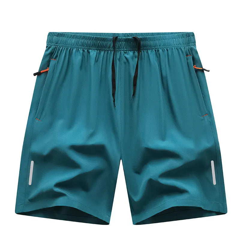 Casual Running Straight-Leg Shorts (with Zipper Pockets and Reflective Strips)