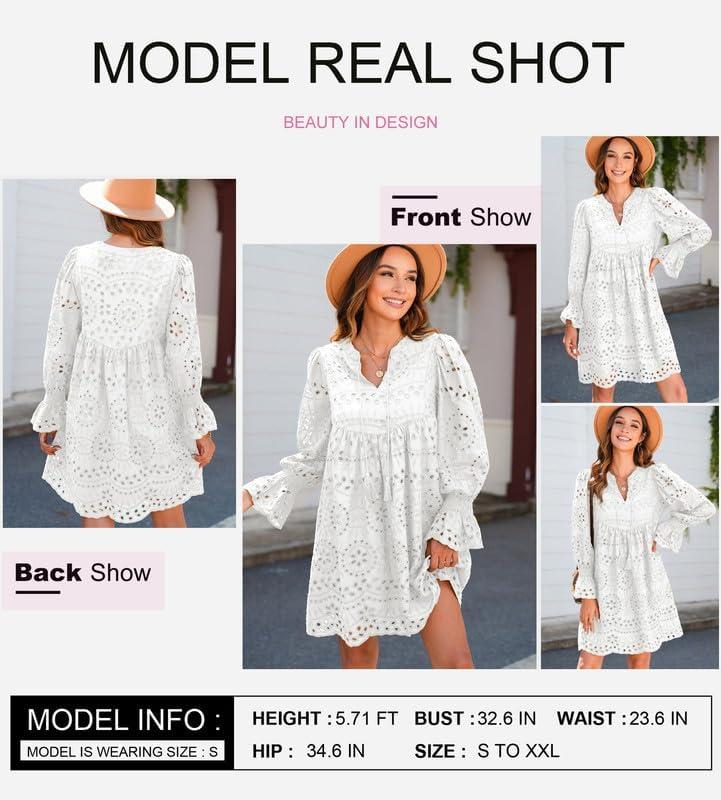 2025 New Arrival- Casual Eyelet Lace Dress for Women(Buy 2 Free Shipping)