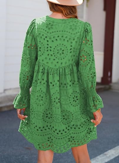 2025 New Arrival- Casual Eyelet Lace Dress for Women(Buy 2 Free Shipping)