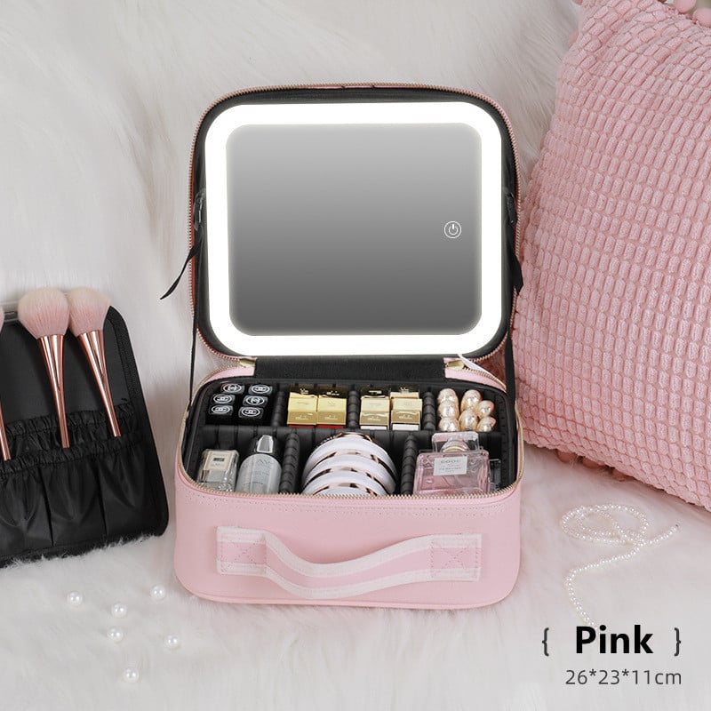 aldorian™-💝Makeup bag with LED Mirror