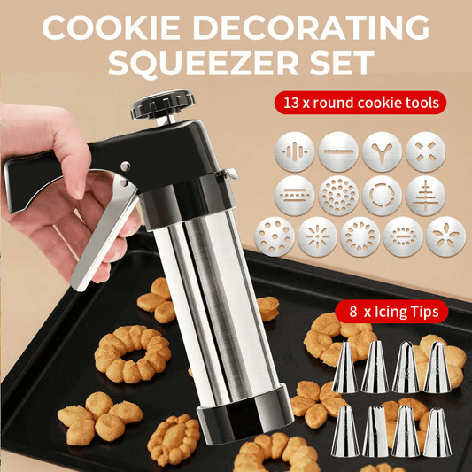 aldorian™-🔥Cookie Press Set-Free 16 pattern pieces + 8 spouts + cleaning brush
