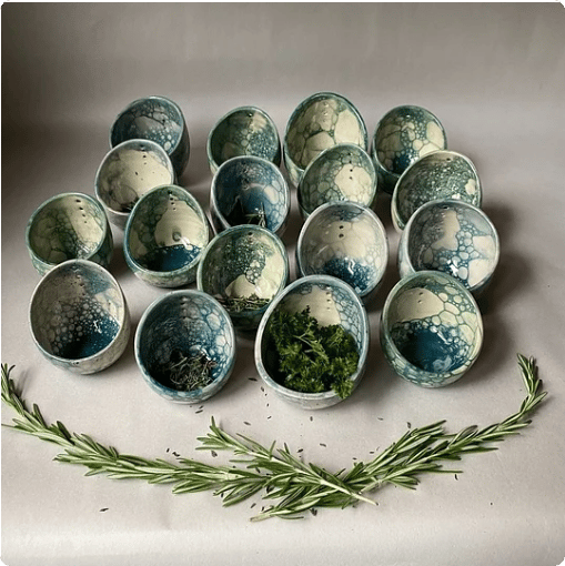 50% off  Pottery Herb Stripper Bowl